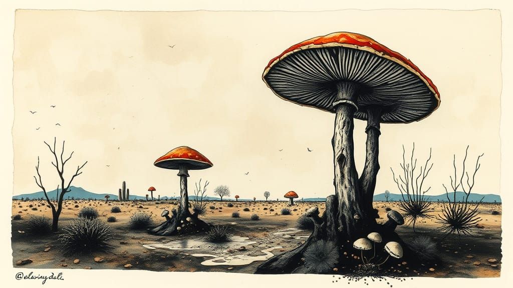 Surrealist Fairy Landscape in Desert Bloom