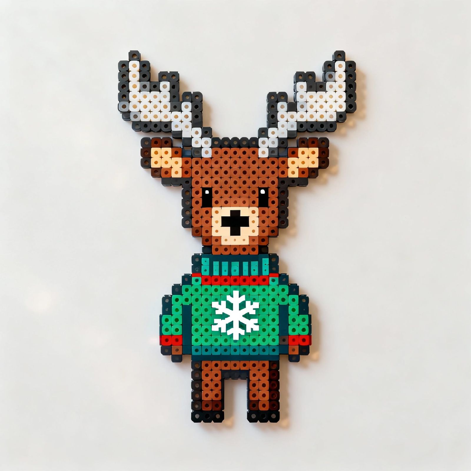 Flat Hama Bead Elk Pattern with Snowflake Jumper