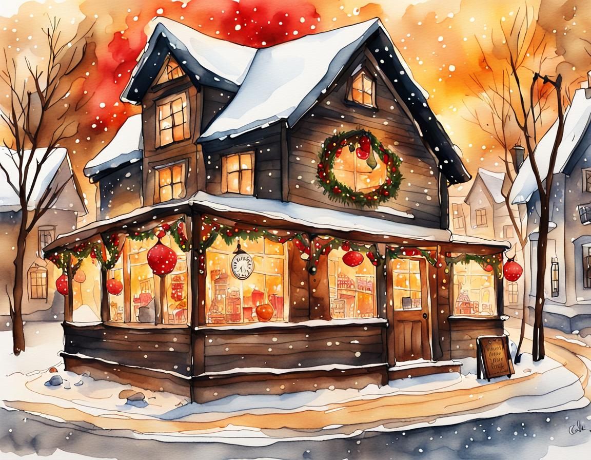 Cozy Crumhorn Coffee House in Winter Wonderland Village