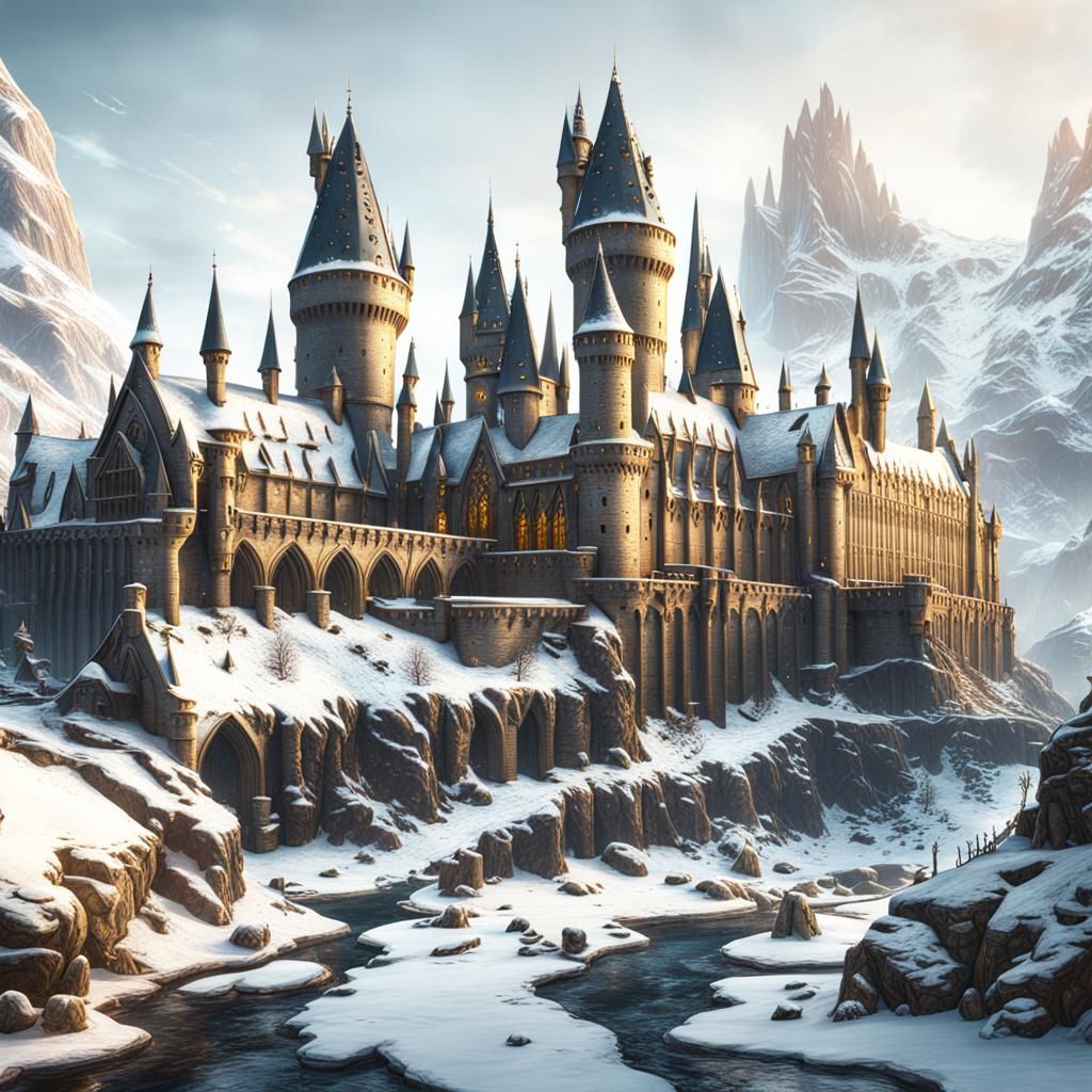 Winter at Hogwarts: Detailed Matte Painting