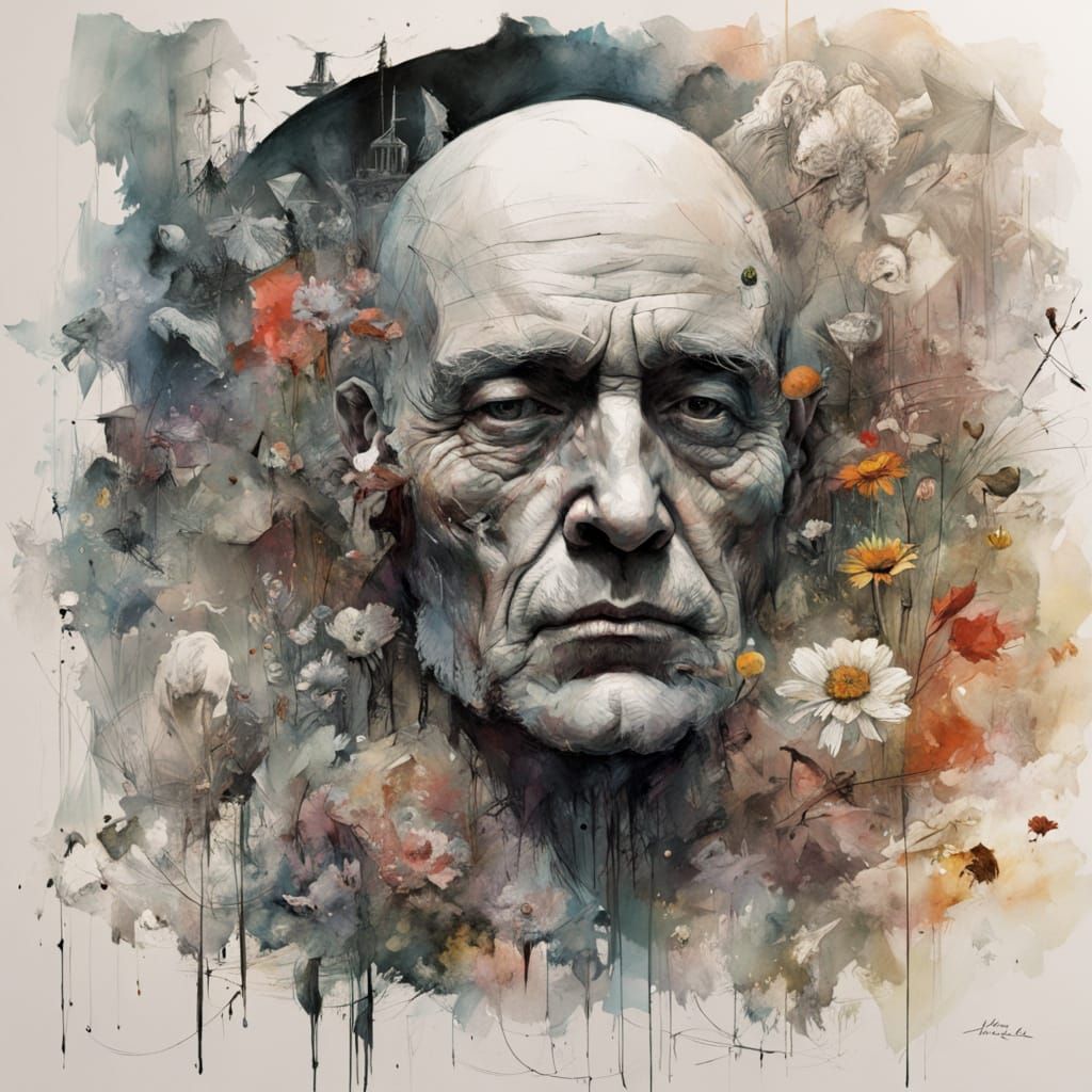 Surreal Divided Landscape in Illustrative Style