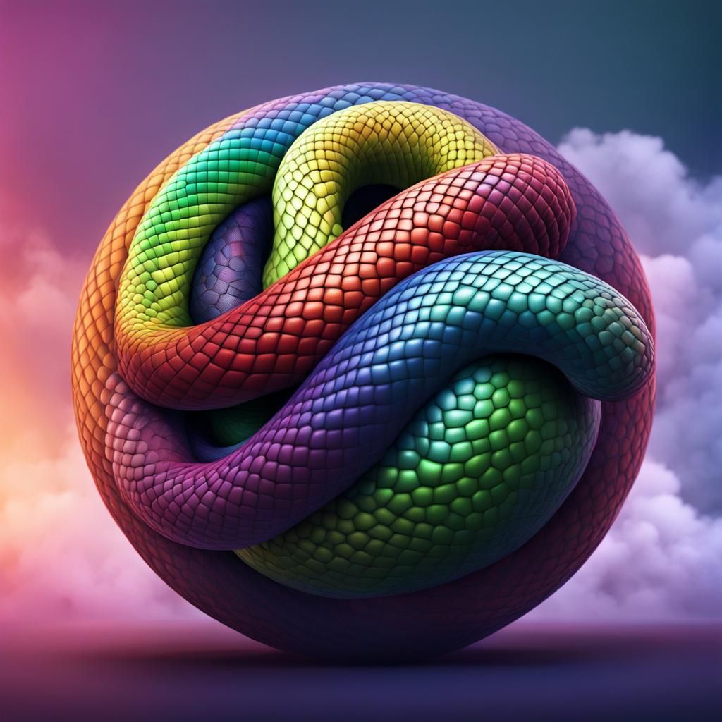 Rainbow Serpent Coiled: Digital Matte Painting