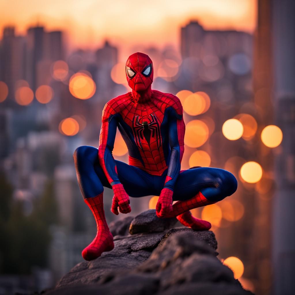 Spiderman Watches the Sunrise: Professional Photography