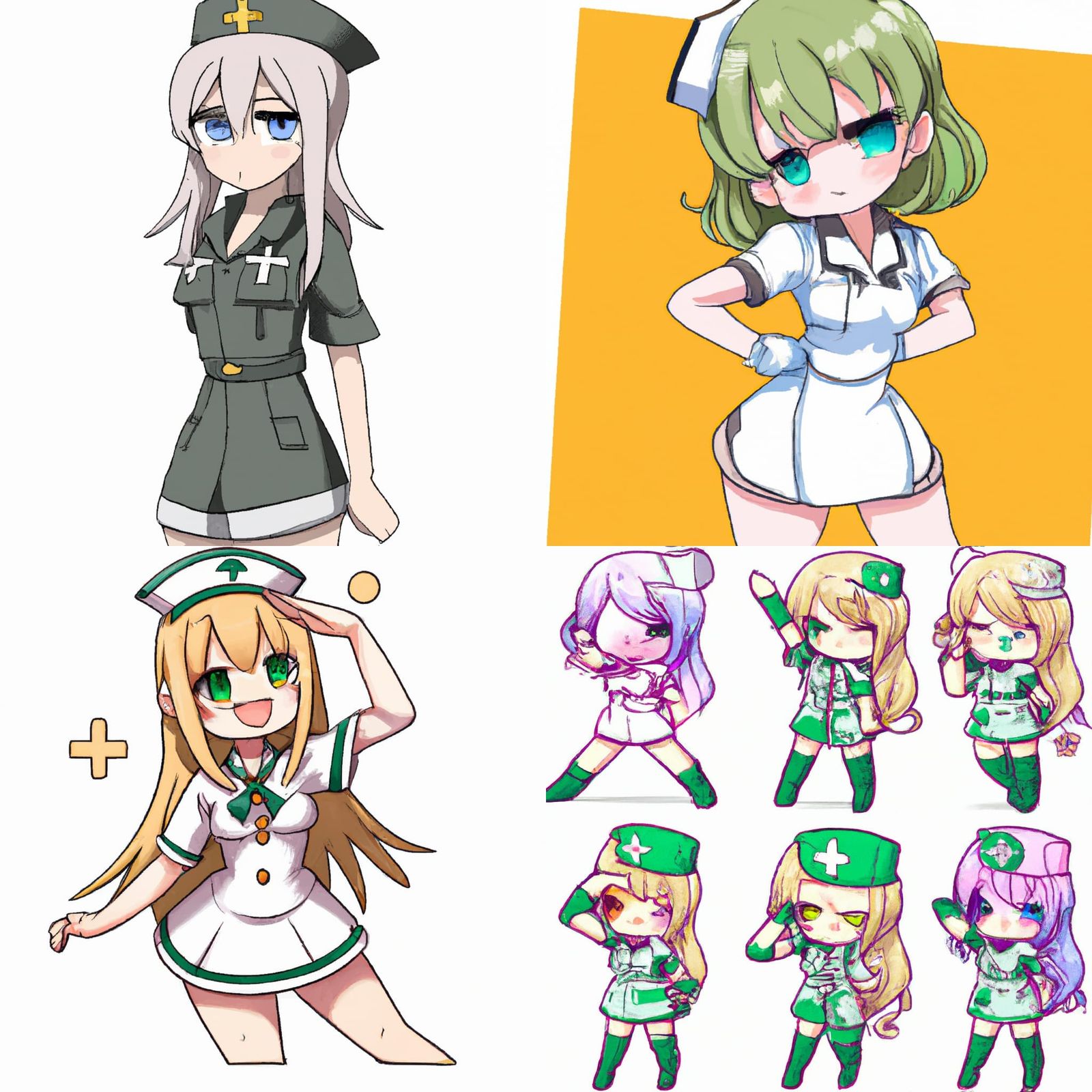 Anime Military Nurses in Girls Frontline Style