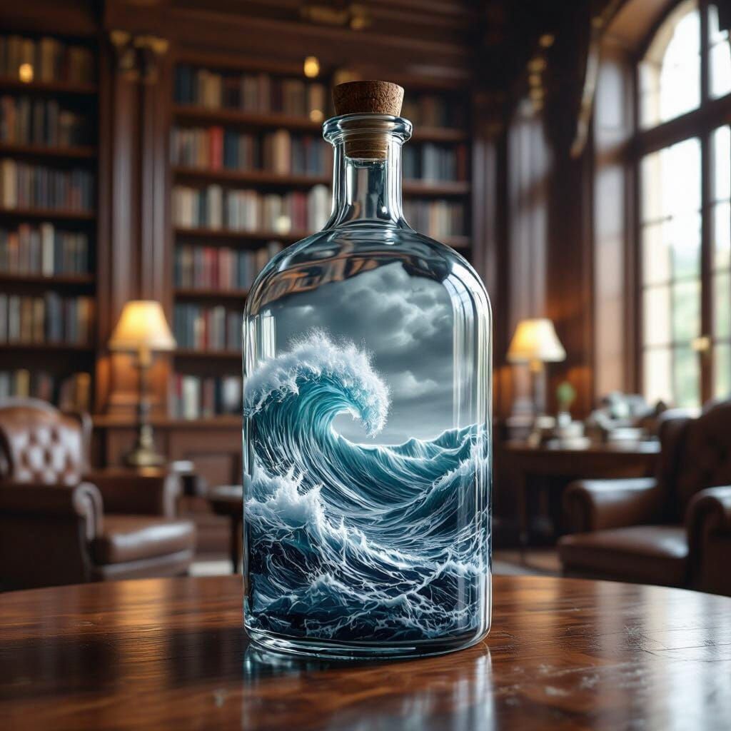 Stormy Seas Captured in a Glass Bottle