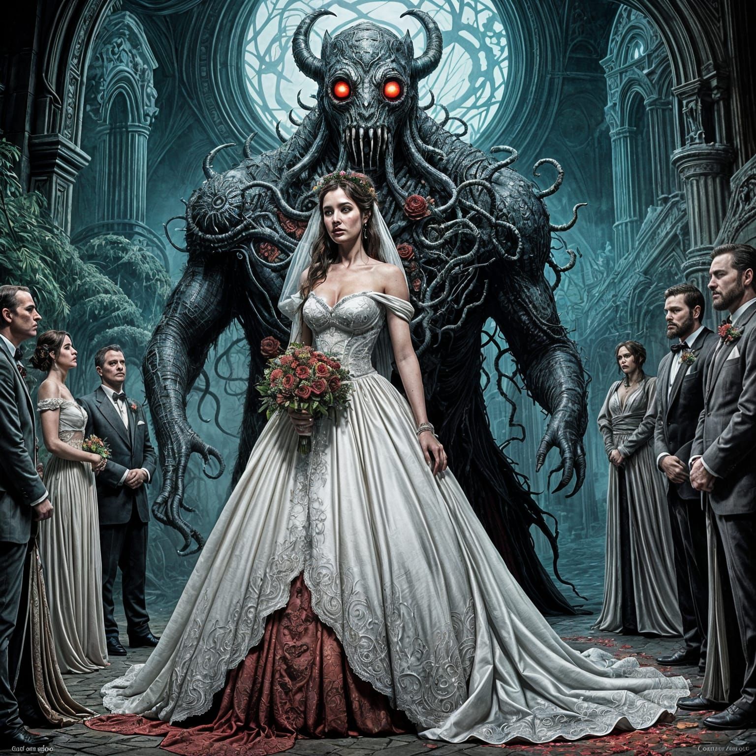 Lovecraftian Wedding with a Terrifying Creature