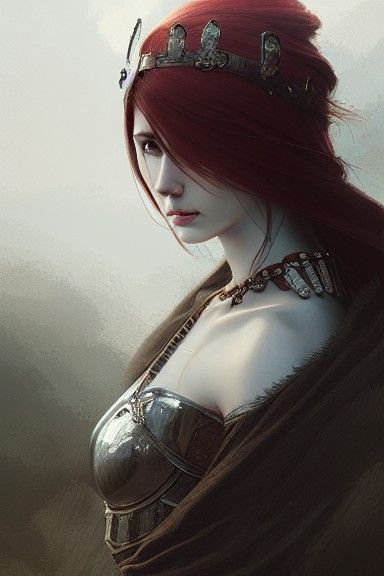 Queen Boudica: Photorealistic Digital Illustration