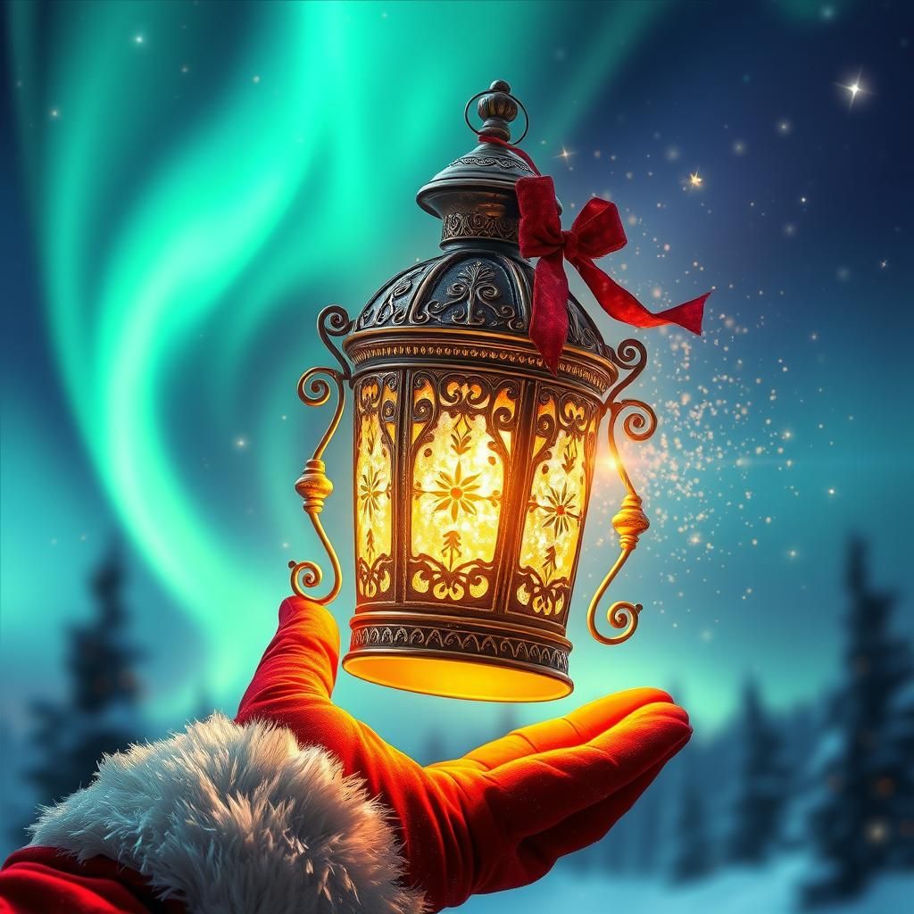 Magical Lantern Creates Northern Lights Digital Art