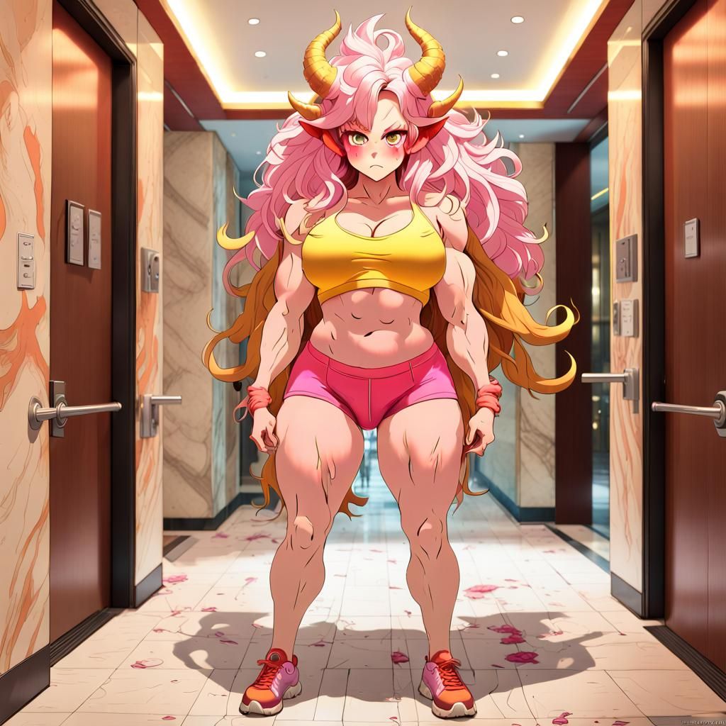 Hyperrealistic Dryad Lady in Hotel Entrance