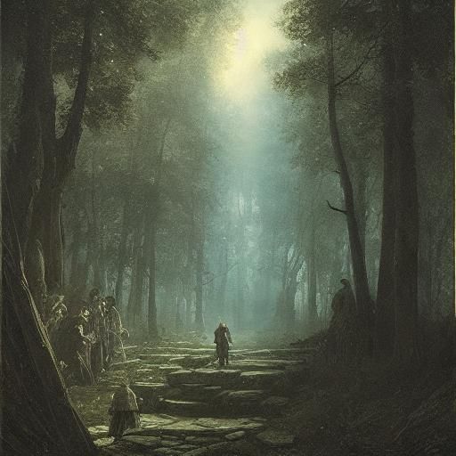 Dark Fairy Roads: A Gothic Horror Scene