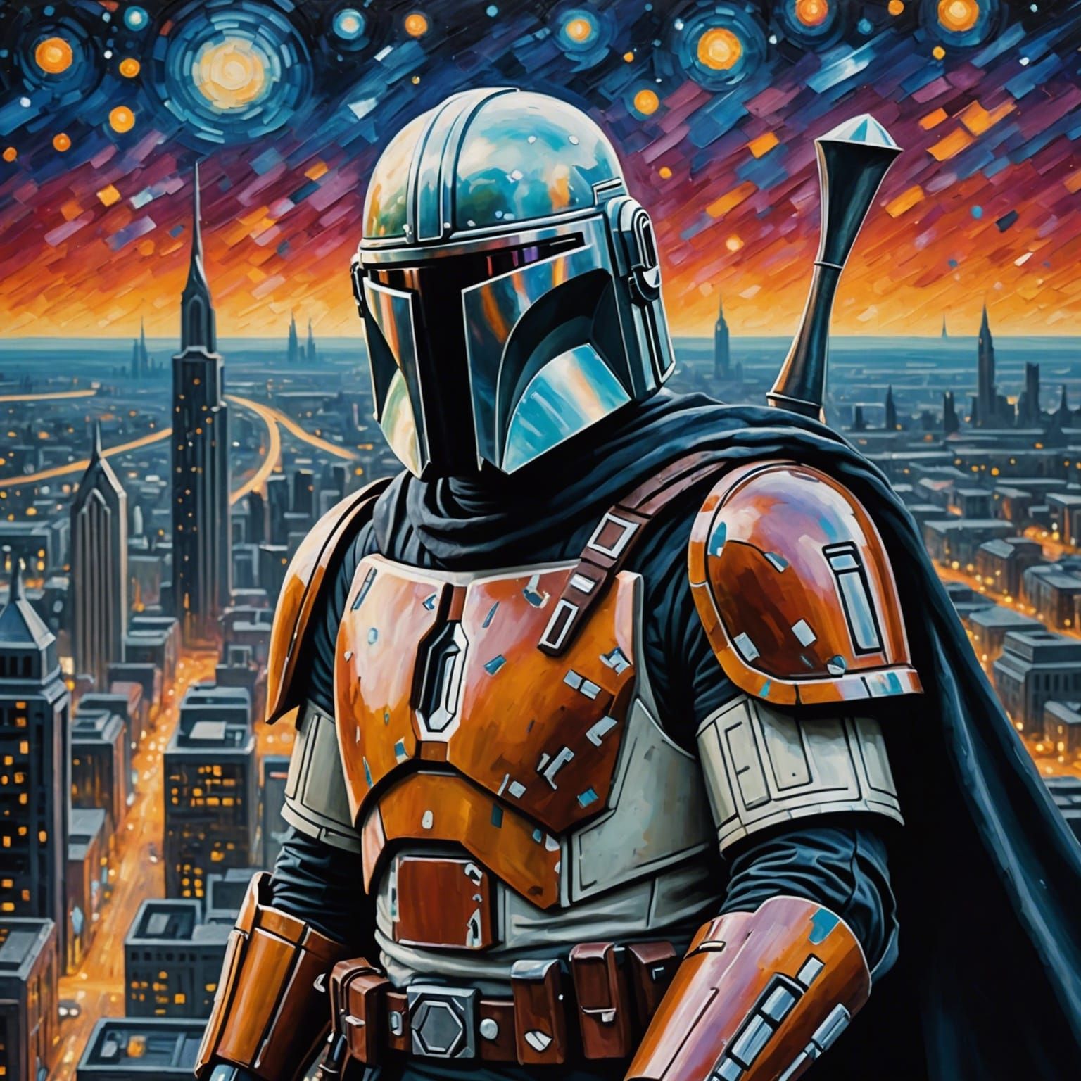 Awesome Iconic closeup portrait of Mando from The Mandaloria...