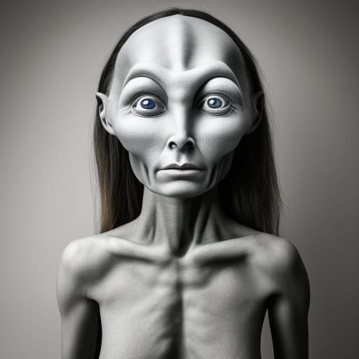 Hyperrealistic Alien Portrait with Studio Lighting