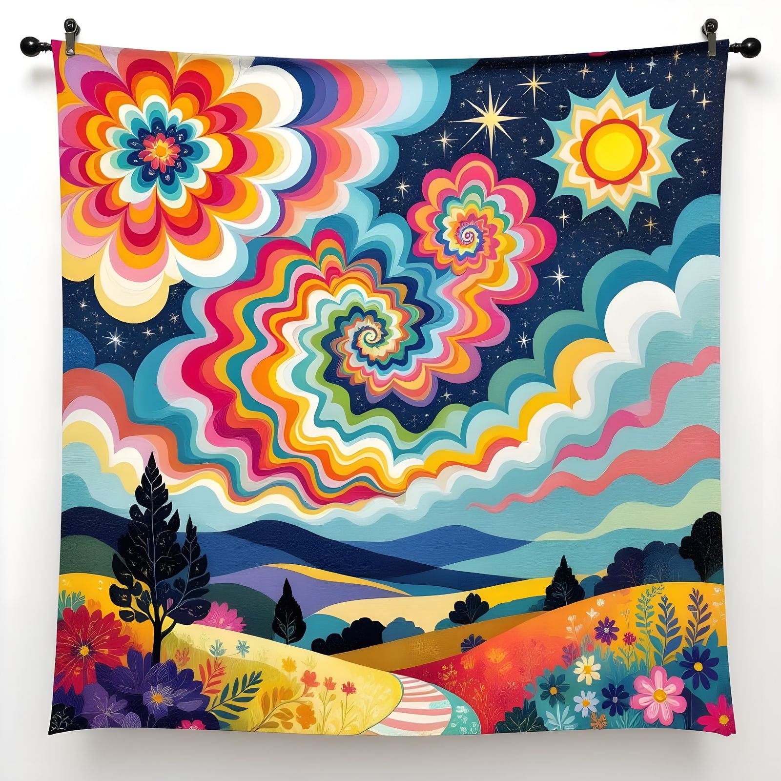 Psychedelic Tapestry Against a Big Sky