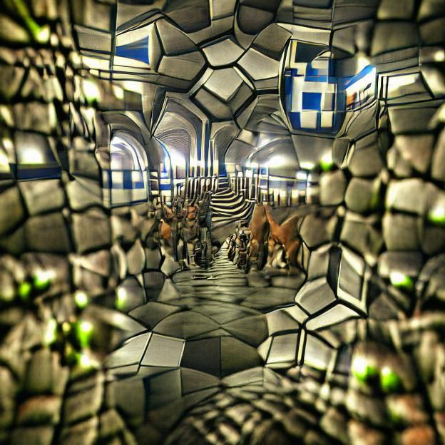 Escher-Inspired High-Tech Tunnel in 3D