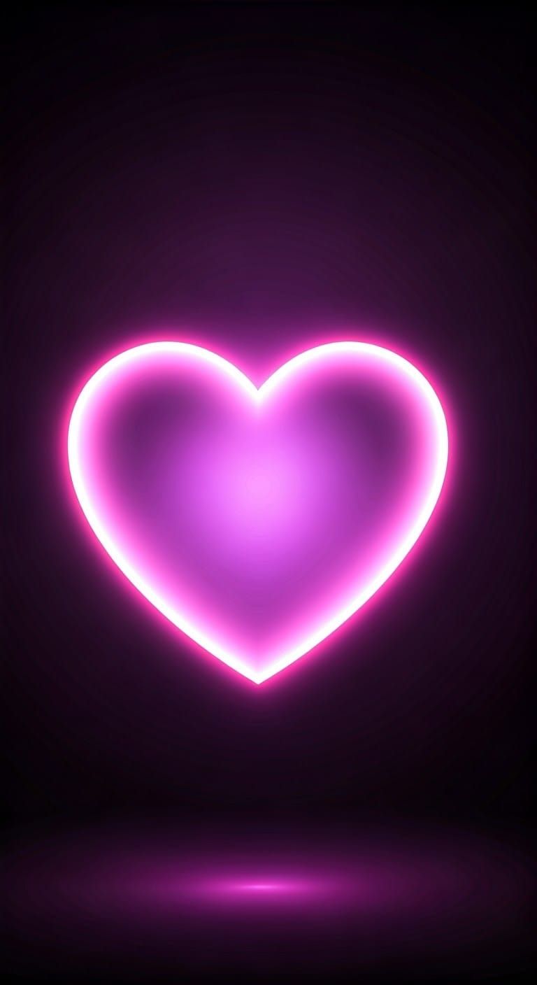 Luminous, Dreamlike Purple Heart in Ethereal Fog