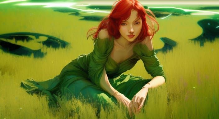 Portrait of a Woman with Dynamic Lighting