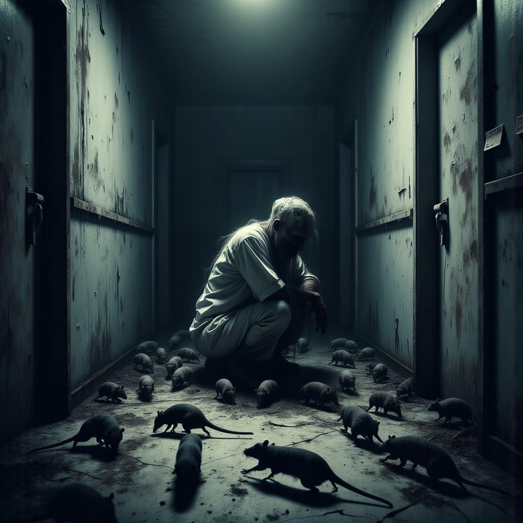 Disturbing Padded Cell Scene in Surreal Style