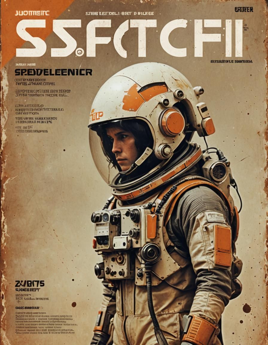 Retro Sci-Fi Magazine Cover in Seventies Style