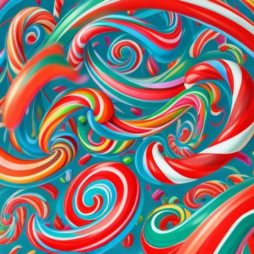 Vibrant Candyland Wonderland with Candy Canes