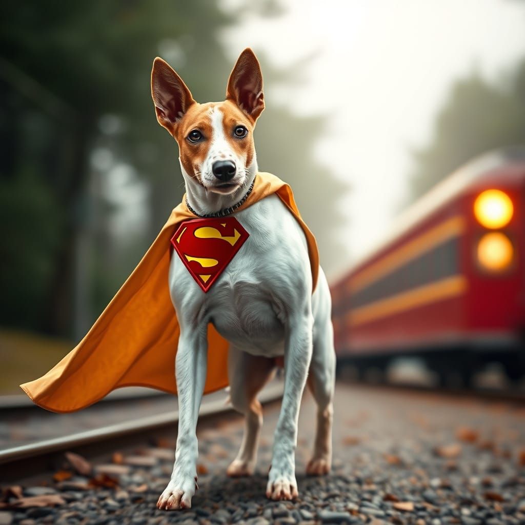 Fox Terrier Superdog on Duty