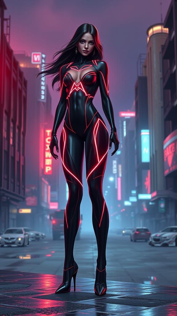 Goddess of Love Reigns Over a Ruined Cyberpunk City