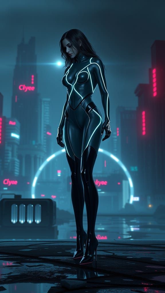 Goddess of Love as Cyberpunk Assassin