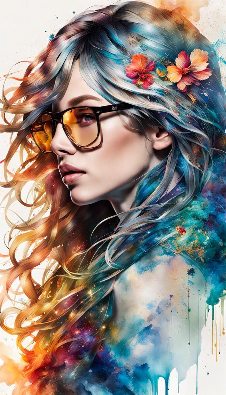 Handsome Tech Genius Portrait with Flowing Hair