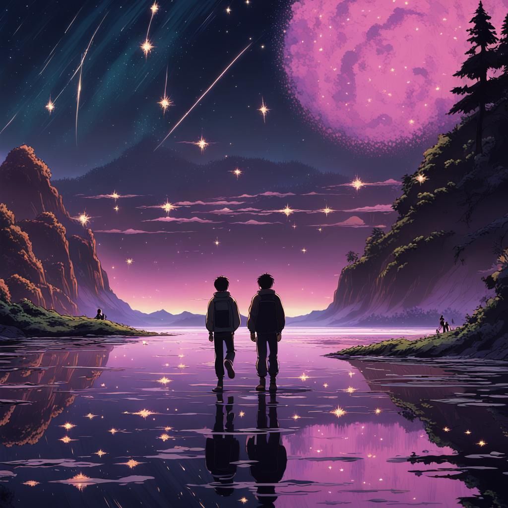 Anime Planet Walkers Witness Celestial Event