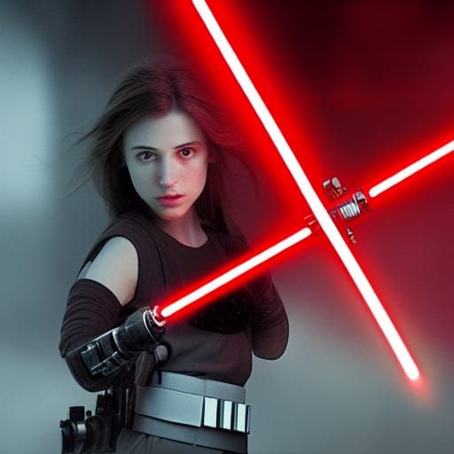 Epic Red Lightsaber Digital Matte Painting