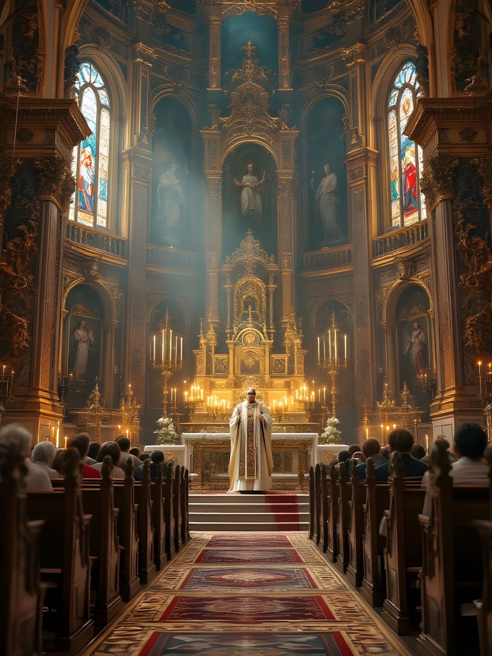 Maltese Catholic Church Interior During Mass