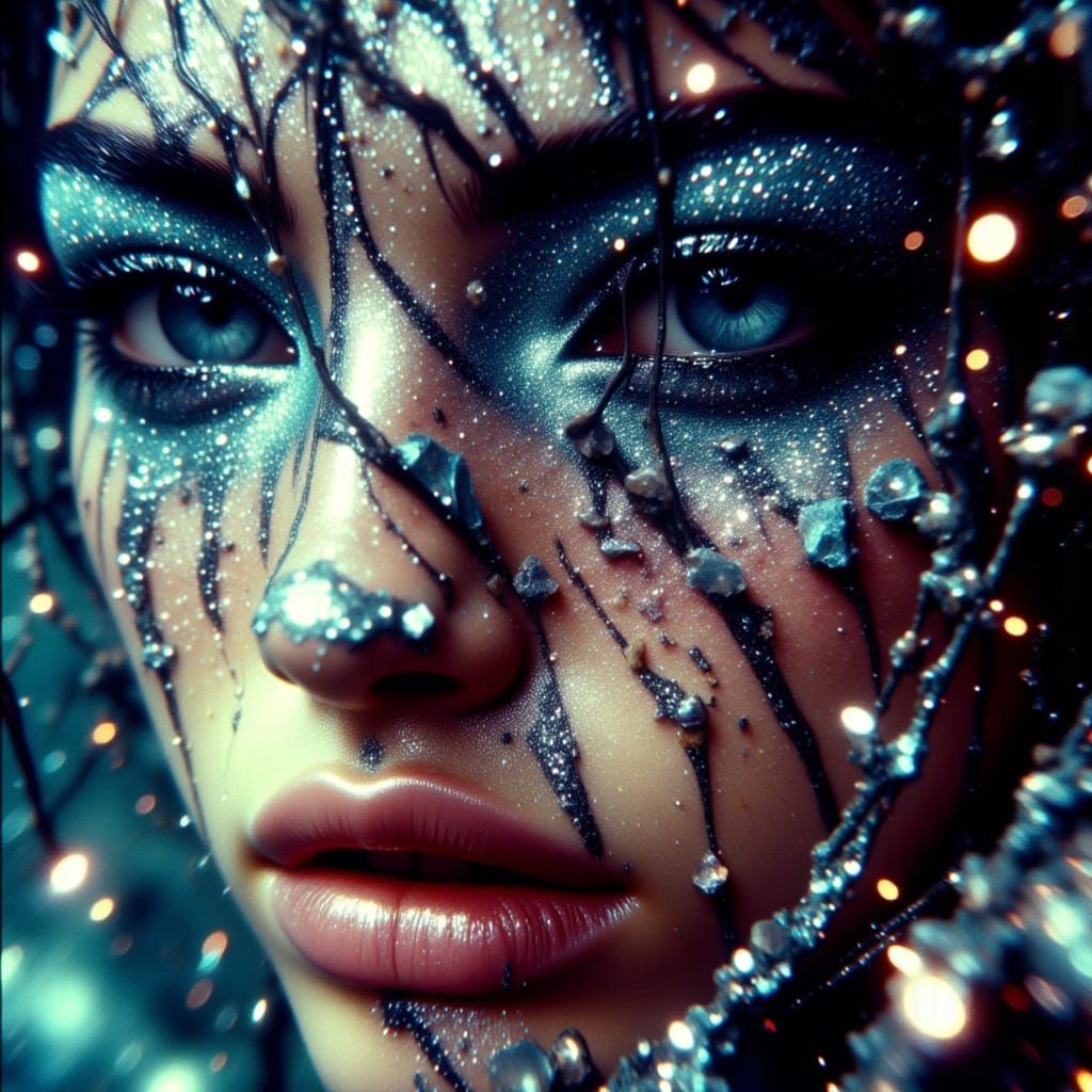 Vibrant Noir Portrait of a Latina Model Underwater