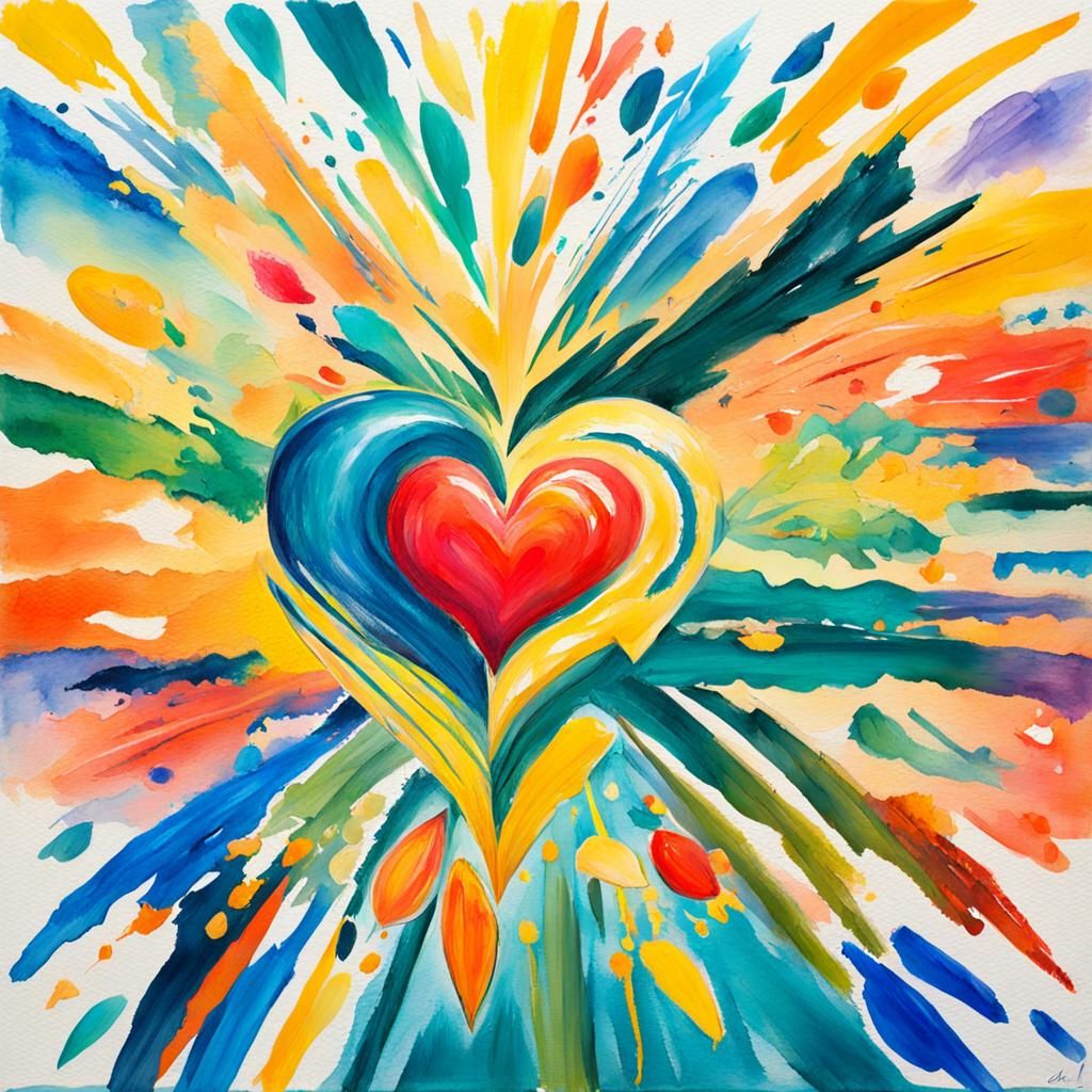 Abstract Love: Gouache and Watercolor Impressionism