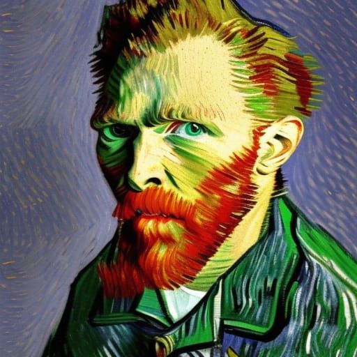 Smiling Van Gogh Selfie: Ultra-Photorealistic Portrait