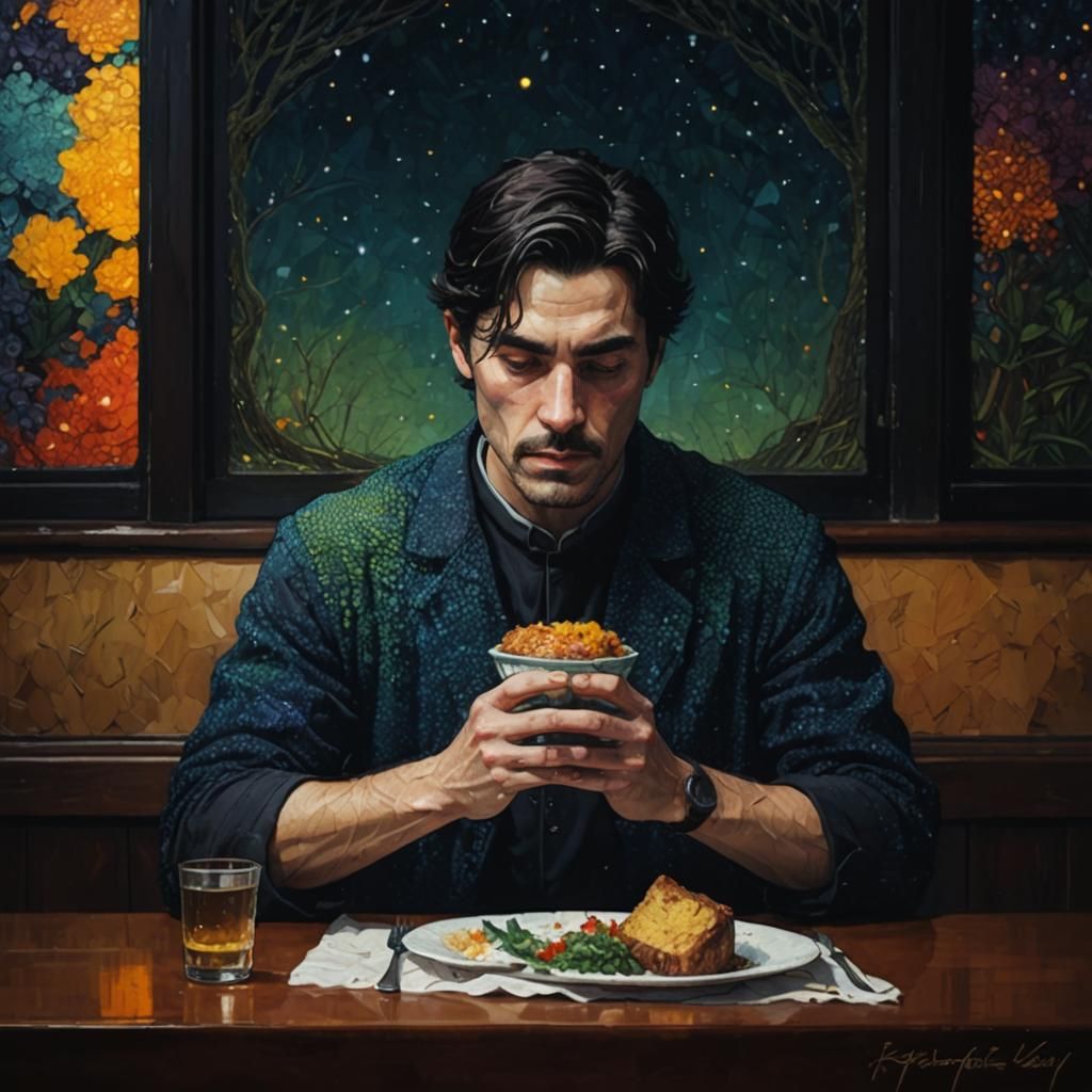 Vibrant Lunch Date in Mixed Artistic Styles