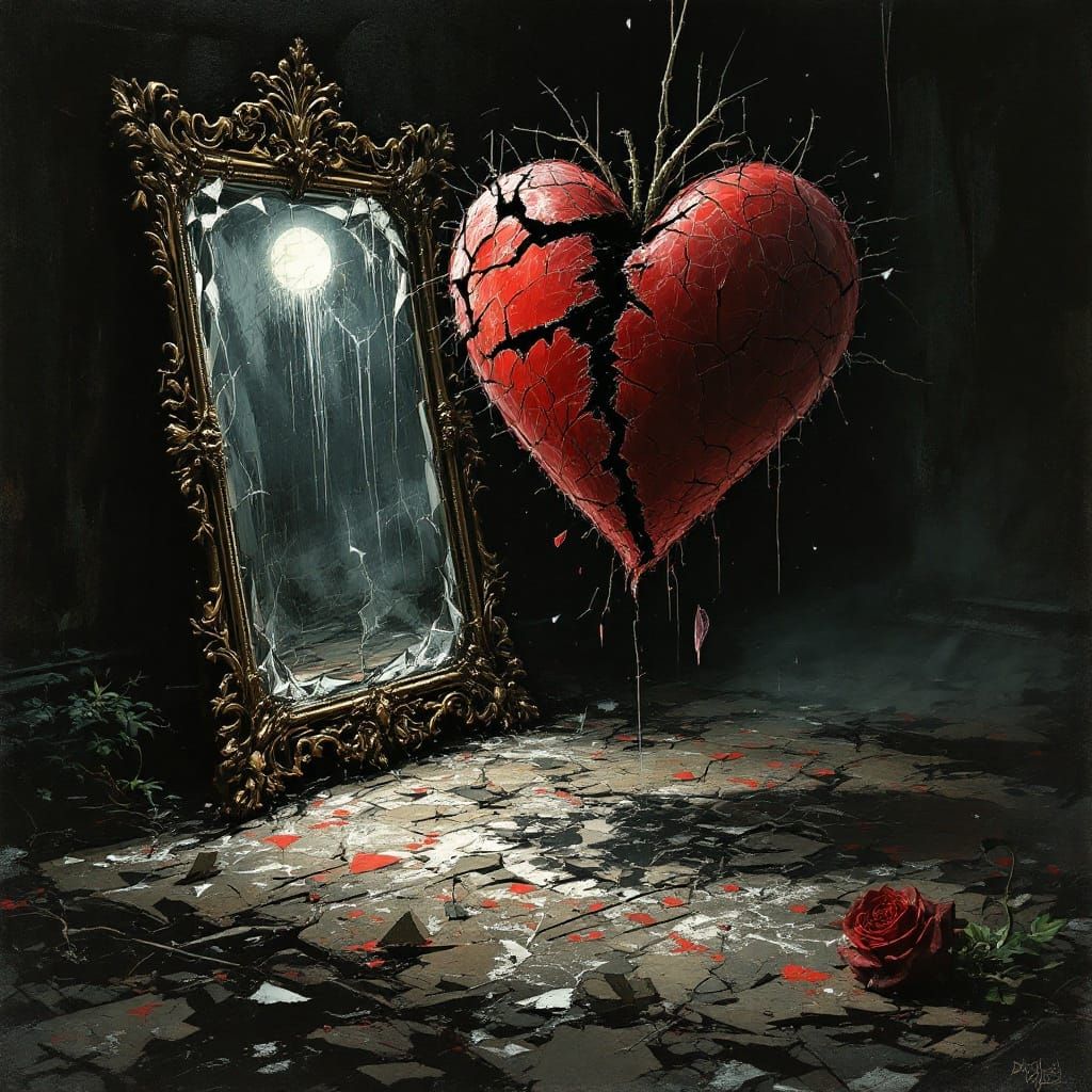 Distorted Mirror Reflects Gothic-Inspired Heart in Darkness