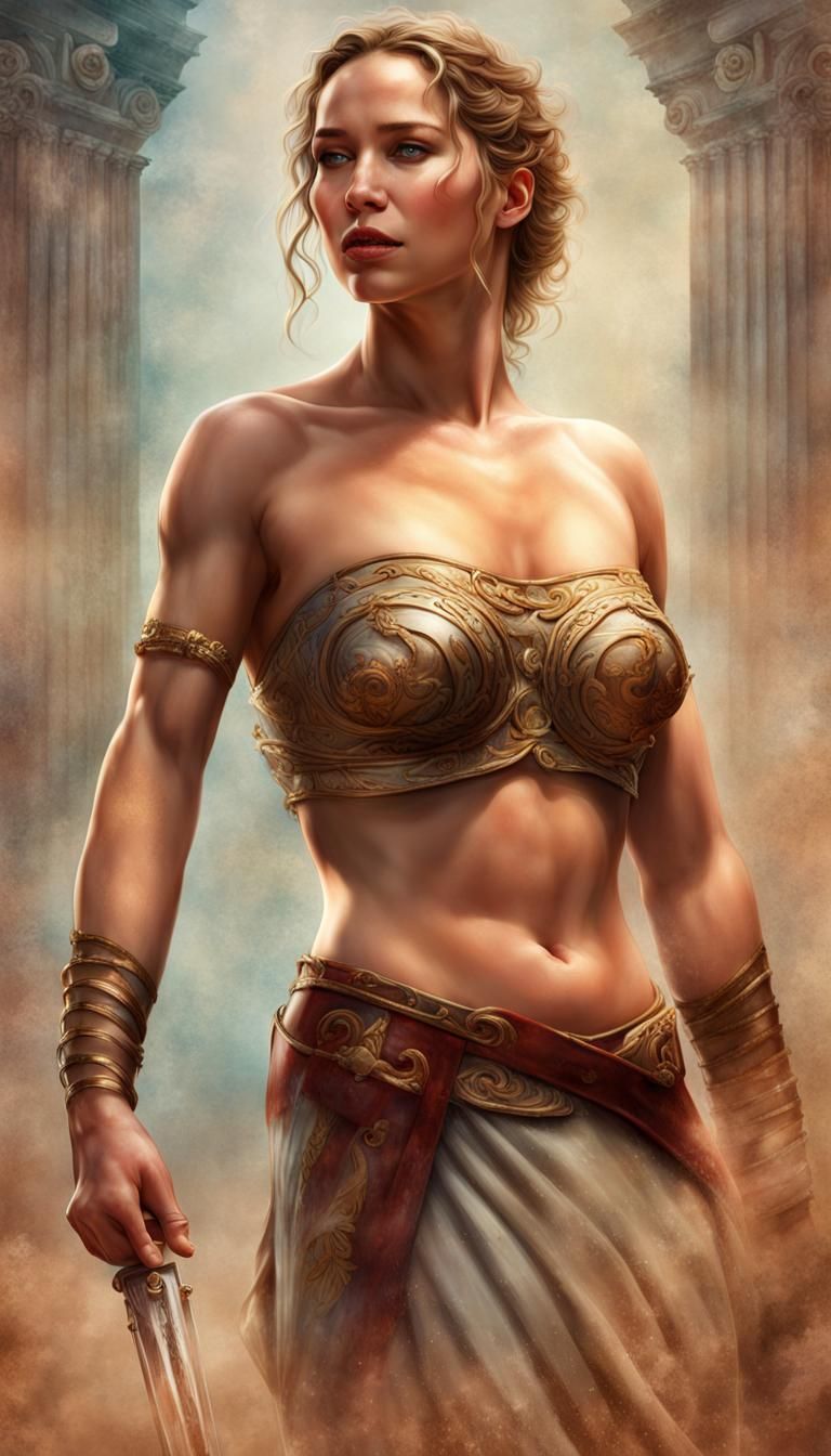 Ancient Roman Woman in Romance Novel Style