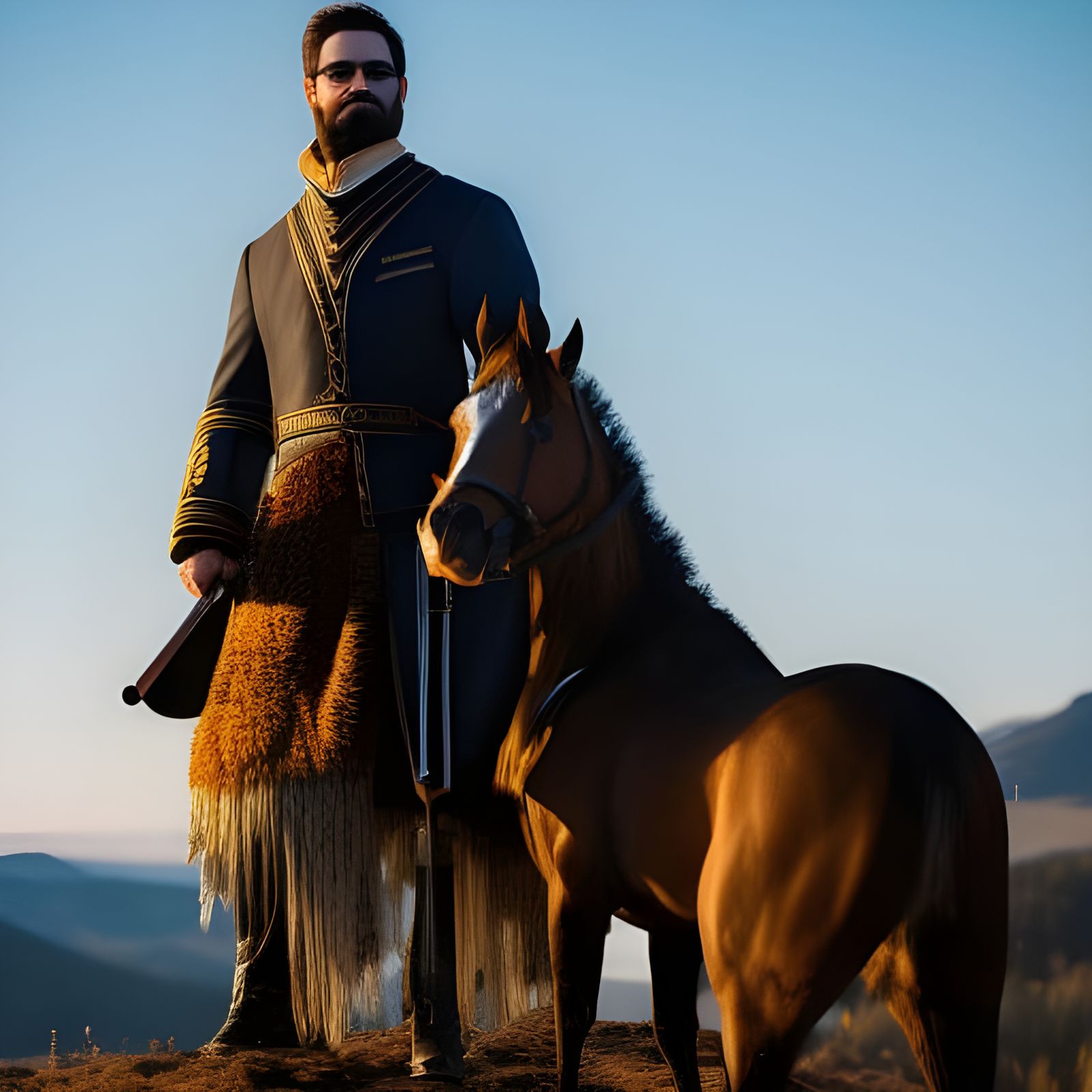 Ethereal Man and Horse in Exquisite Detail