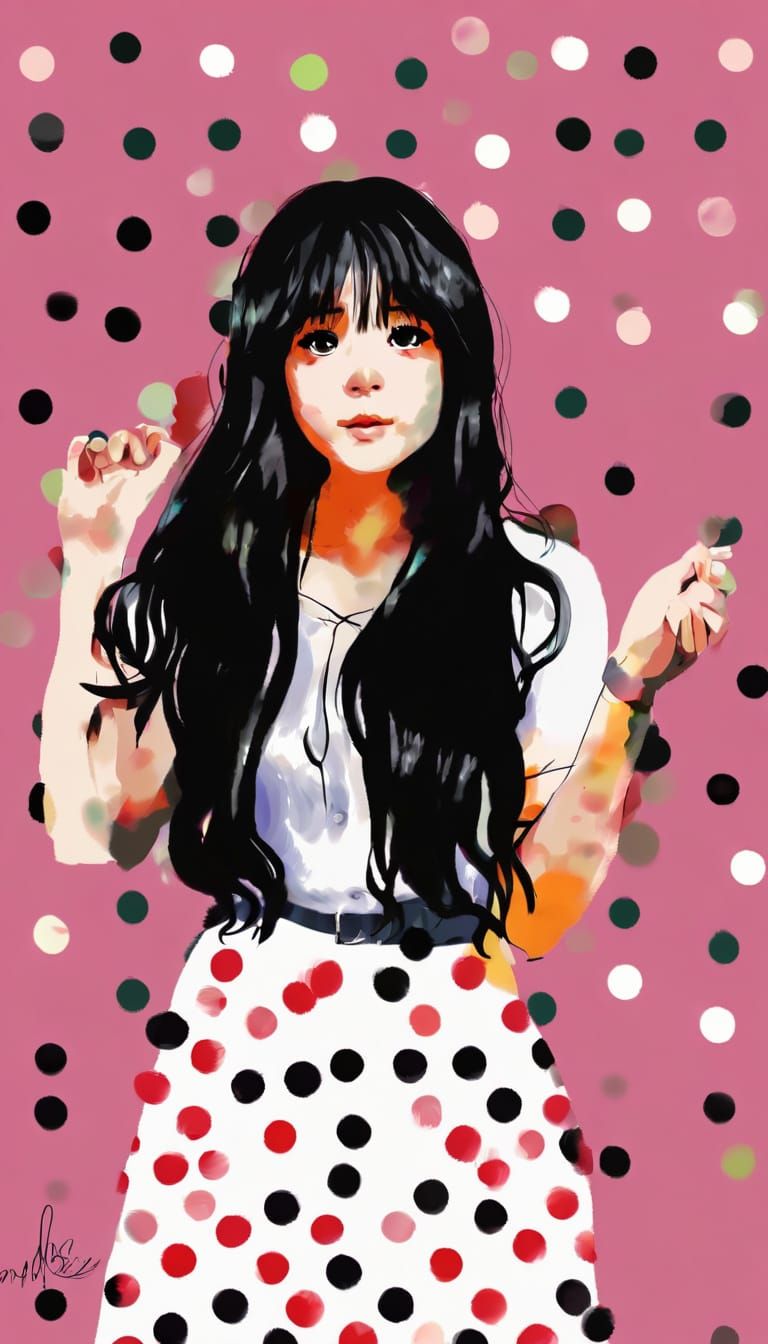 Impressionist Portrait with Anime-Inspired Eyes