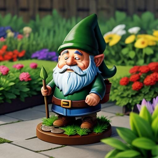 Garden Gnome Warrior Ready for Battle