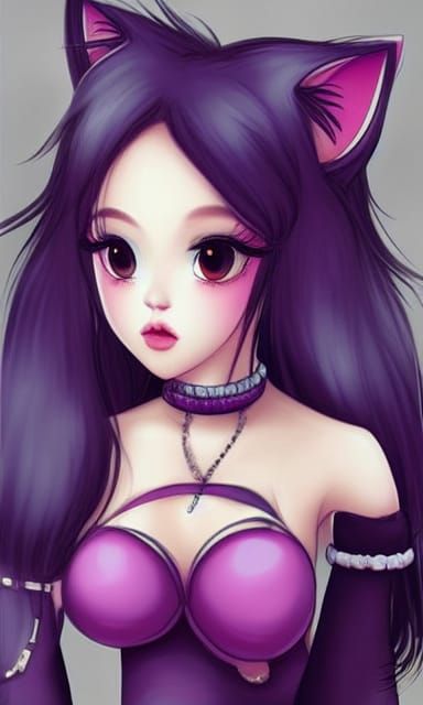 Stylized Catgirl Generated by AI