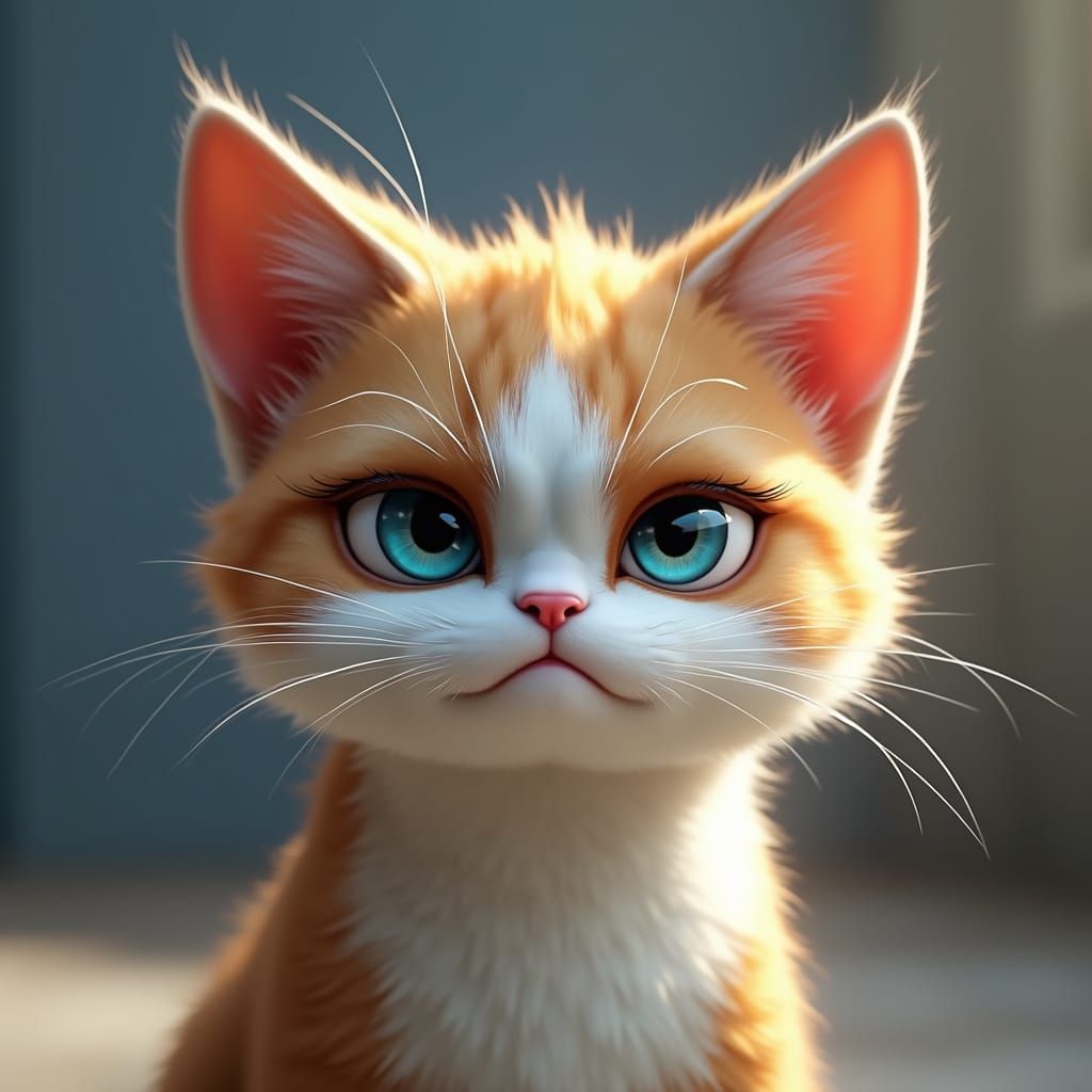 Majestic Feline Portrait in Realistic Digital Art Style