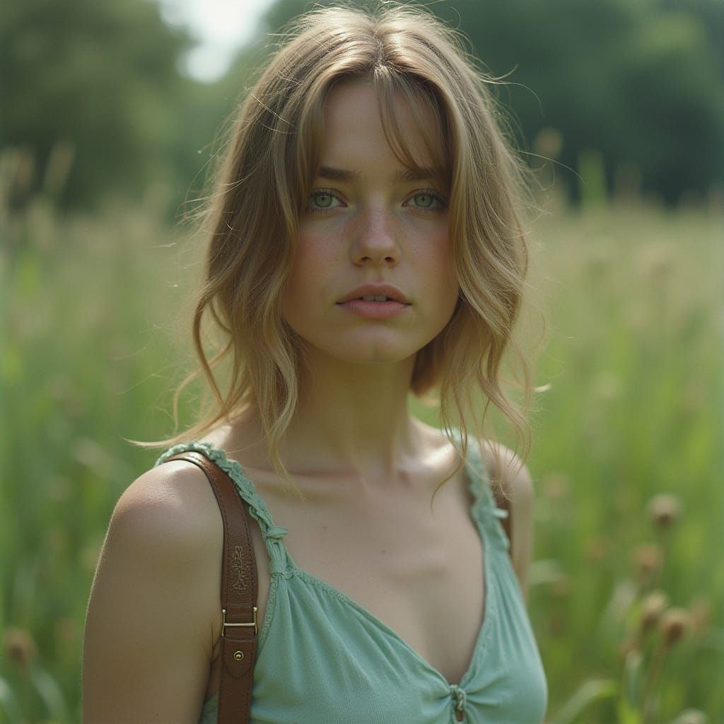 Girl in Park Inspired by Digital Artists