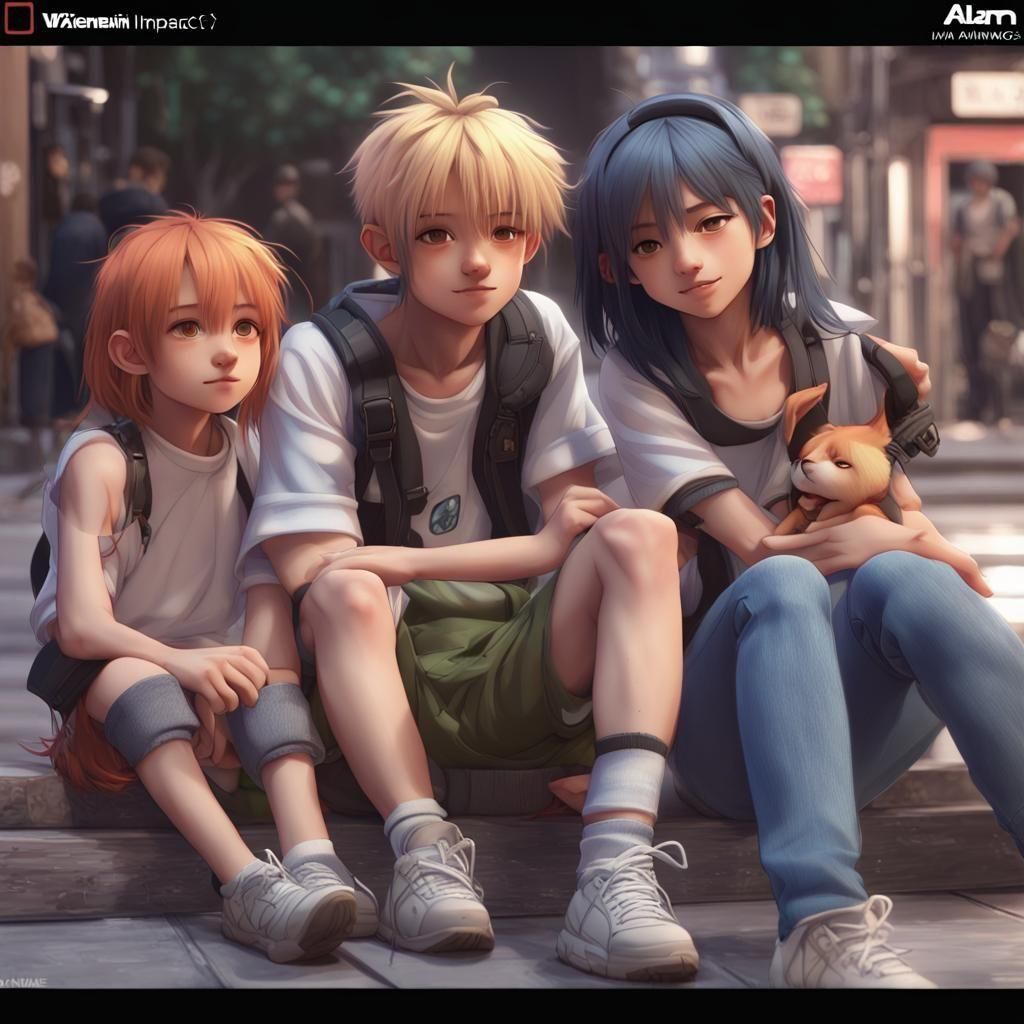 Vibrant 3D Anime Art Inspired by 90s Aesthetics