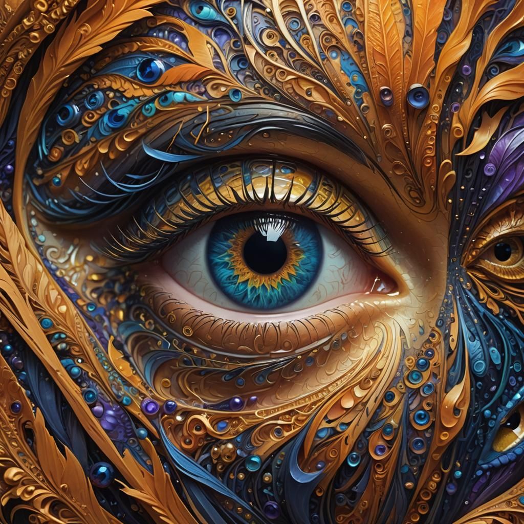 Intricate Human Eye Digital Art in Fantasy Style