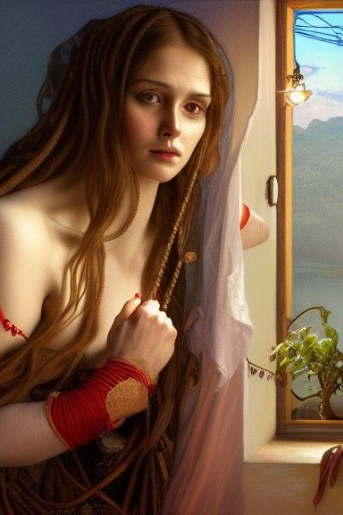 Mary Magdalene's Fantasies: A Cinematic Digital Painting