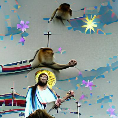 Monkey Jesus in Renaissance Style