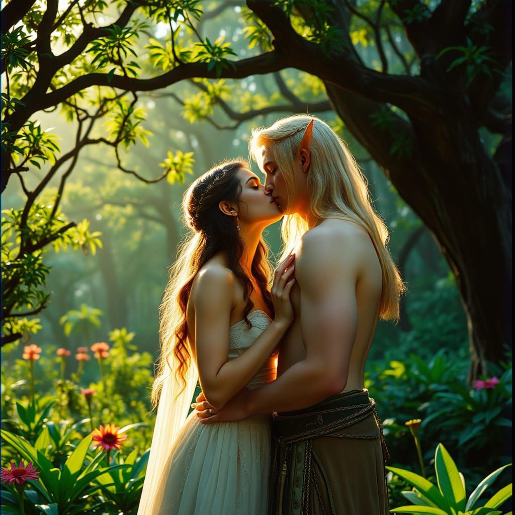 Ethereal Forest Love in Golden Light