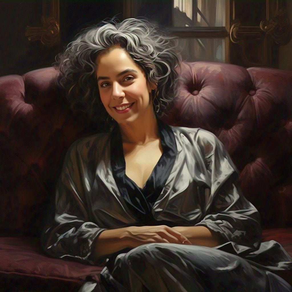 Glowing Portrait of a Woman Relaxing in a Comfy Chair