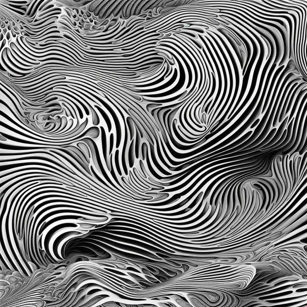 Abstract Vector Fractal with Zentangle and 3D Shading