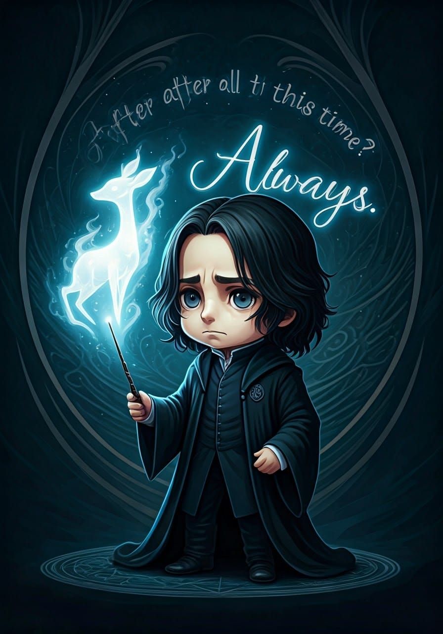 Chibi Severus Snape Summons Doe Patronus
